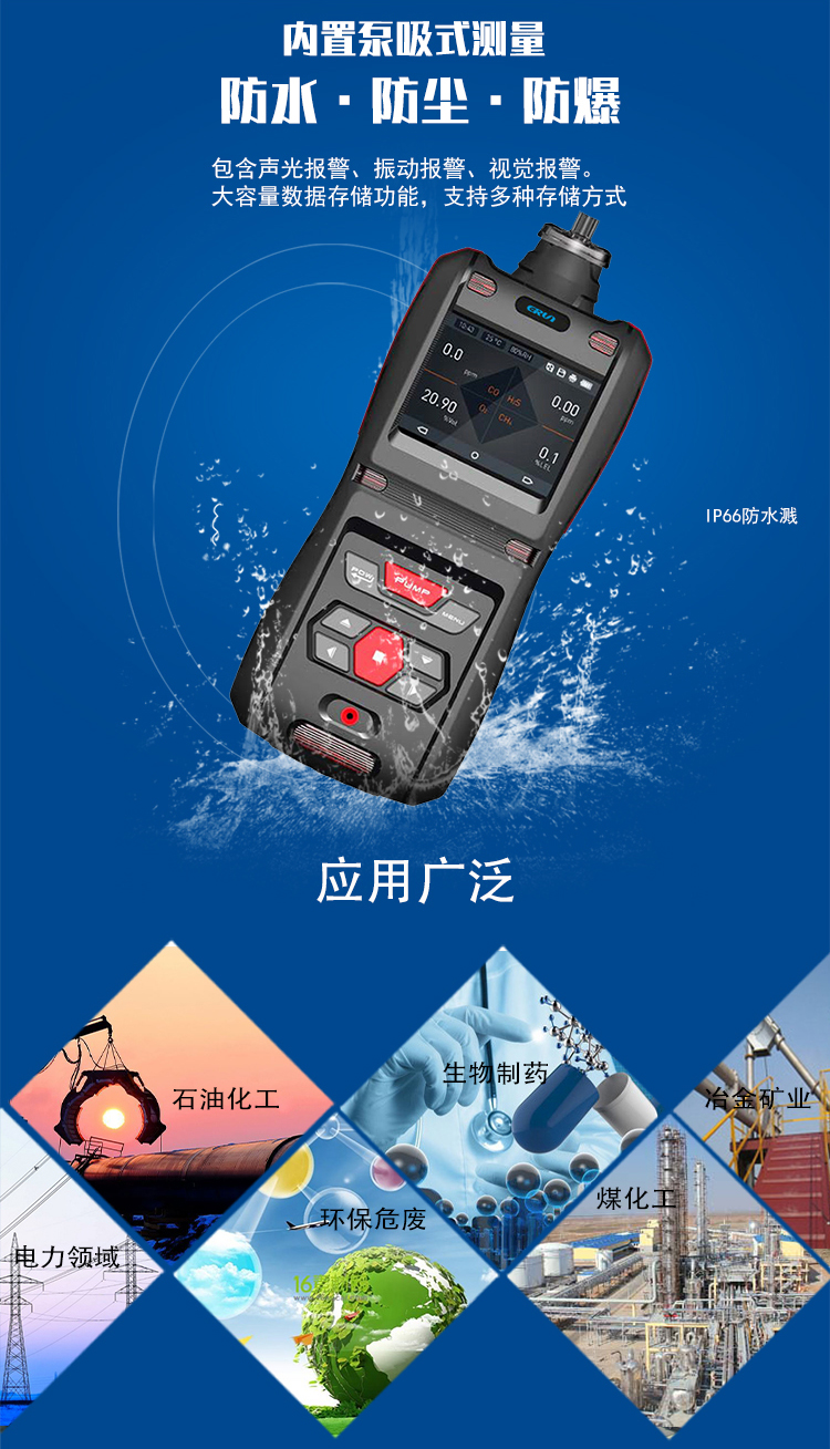 便攜泵吸式甲酸乙酯氣體檢測報警儀